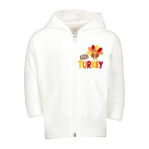 Little Turkey Cute Thanksgiving Holiday Toddler Zip Fleece Hoodie