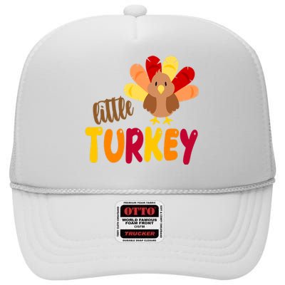 Little Turkey Cute Thanksgiving Holiday High Crown Mesh Back Trucker Hat