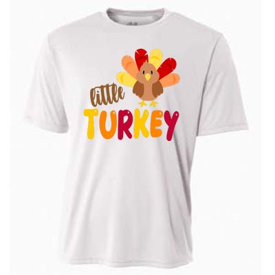 Little Turkey Cute Thanksgiving Holiday Cooling Performance Crew T-Shirt