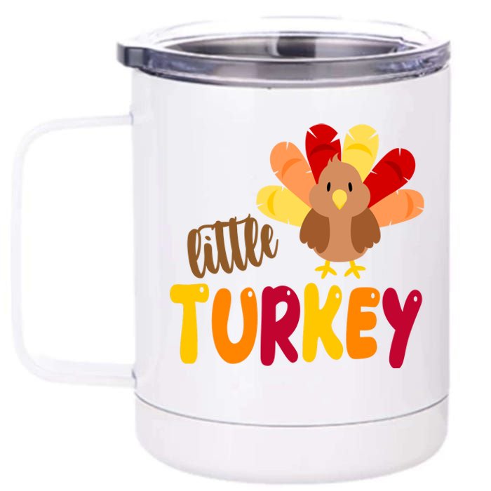 Little Turkey Cute Thanksgiving Holiday 12 oz Stainless Steel Tumbler Cup