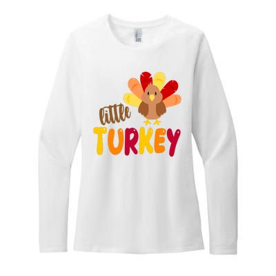 Little Turkey Cute Thanksgiving Holiday Womens CVC Long Sleeve Shirt