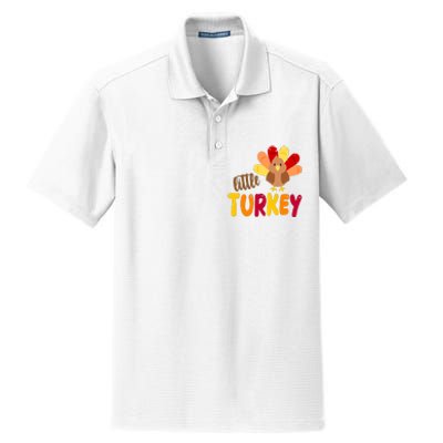 Little Turkey Cute Thanksgiving Holiday Dry Zone Grid Polo