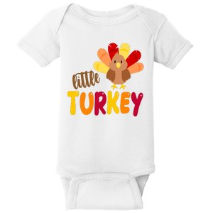 Little Turkey Cute Thanksgiving Holiday Baby Bodysuit