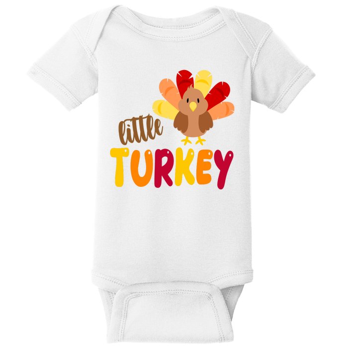 Little Turkey Cute Thanksgiving Holiday Baby Bodysuit