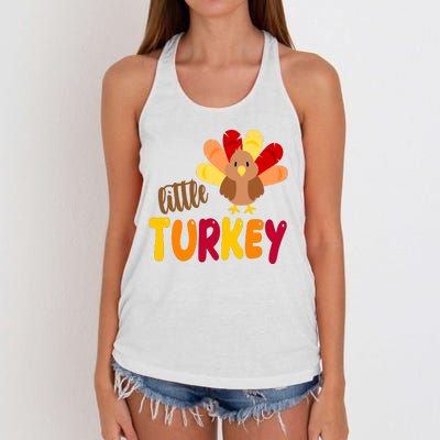 Little Turkey Cute Thanksgiving Holiday Women's Knotted Racerback Tank