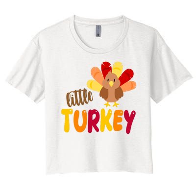 Little Turkey Cute Thanksgiving Holiday Women's Crop Top Tee