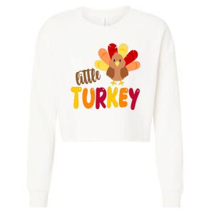 Little Turkey Cute Thanksgiving Holiday Cropped Pullover Crew