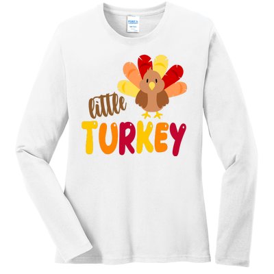 Little Turkey Cute Thanksgiving Holiday Ladies Long Sleeve Shirt