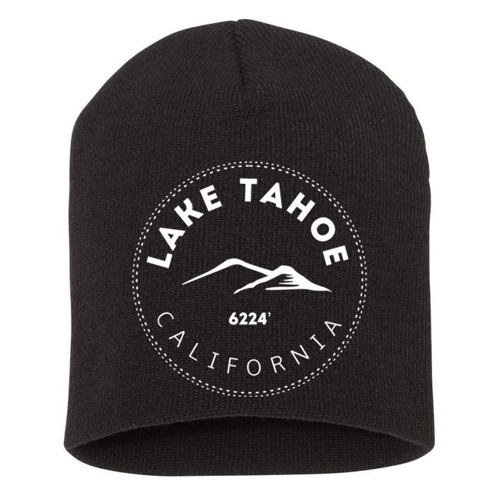 Lake Tahoe California Mountainous Short Acrylic Beanie