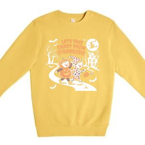 LetS Take Candy From Strangers Funny Halloween Premium Crewneck Sweatshirt