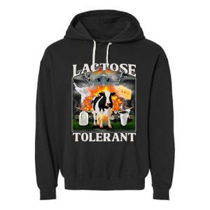 Lactose Tolerant Cow Milk Cow Apparel Farmers Garment-Dyed Fleece Hoodie