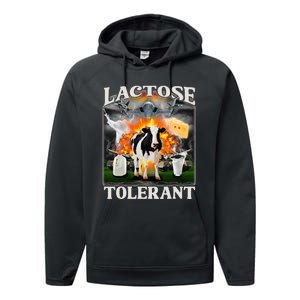 Lactose Tolerant Cow Milk Cow Apparel Farmers Performance Fleece Hoodie