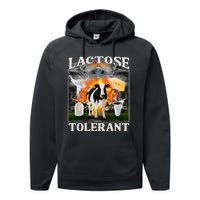 Lactose Tolerant Cow Milk Cow Apparel Farmers Performance Fleece Hoodie