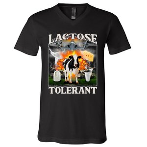 Lactose Tolerant Cow Milk Cow Apparel Farmers V-Neck T-Shirt