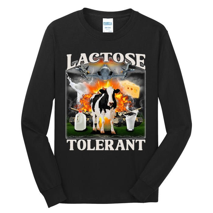 Lactose Tolerant Cow Milk Cow Apparel Farmers Tall Long Sleeve T-Shirt