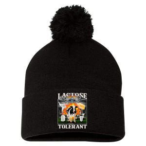 Lactose Tolerant Cow Milk Cow Apparel Farmers Pom Pom 12in Knit Beanie