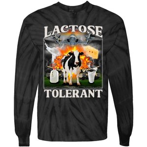 Lactose Tolerant Cow Milk Cow Apparel Farmers Tie-Dye Long Sleeve Shirt