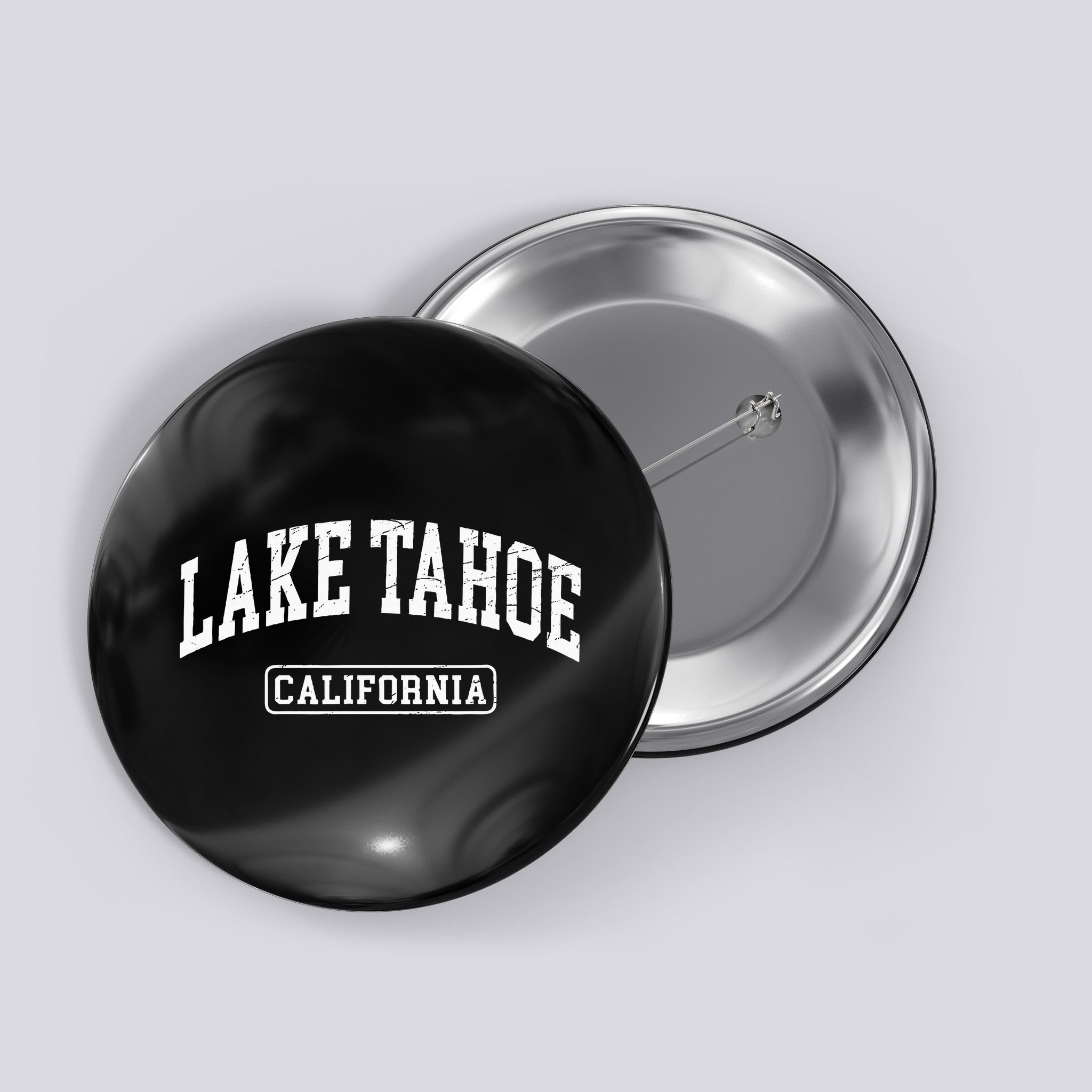 Lake Tahoe California Worn Design Style Classic Button