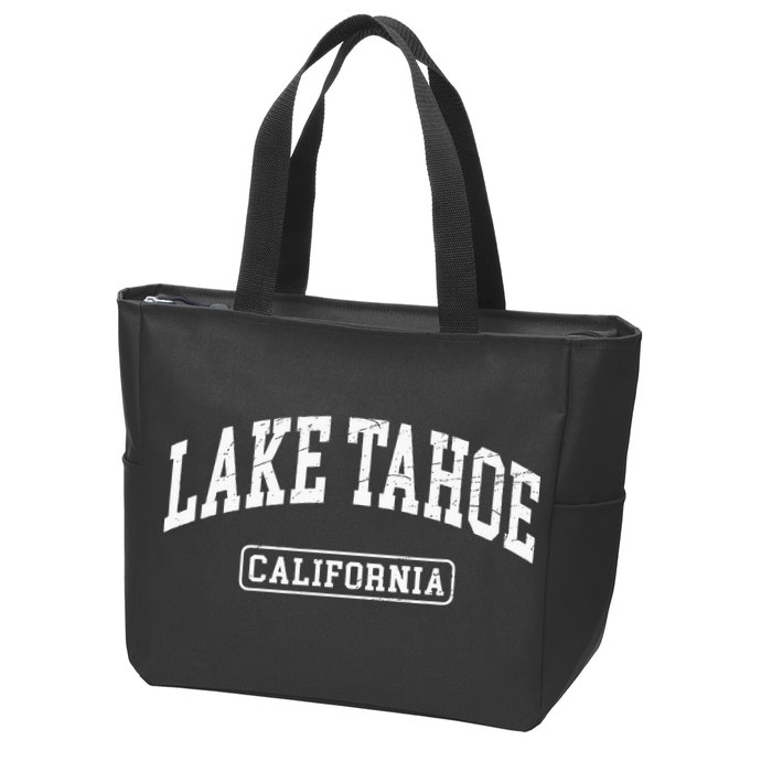 Lake Tahoe California Worn Design Style Classic Zip Tote Bag