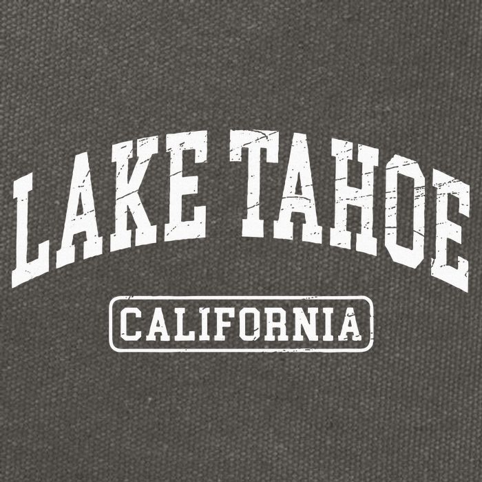 Lake Tahoe California Worn Design Style Classic Cotton Canvas Backpack