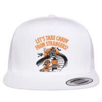 LetS Take Candy From Strangers Funny Halloween Flat Bill Trucker Hat