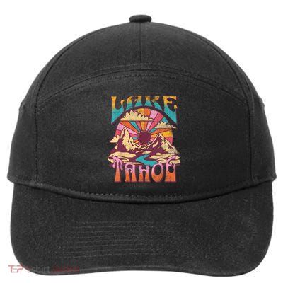 Lake Tahoe California Nature Hiking Mountains Outdoors Retro 7-Panel Snapback Hat