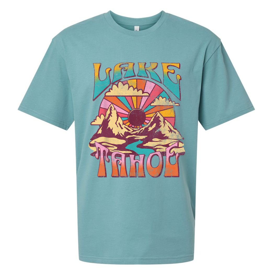 Lake Tahoe California Nature Hiking Mountains Outdoors Retro Sueded Cloud Jersey T-Shirt