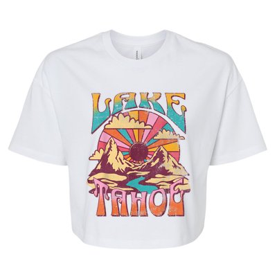 Lake Tahoe California Nature Hiking Mountains Outdoors Retro Bella+Canvas Jersey Crop Tee