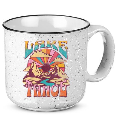 Lake Tahoe California Nature Hiking Mountains Outdoors Retro 15oz Campfire Ceramic Mug
