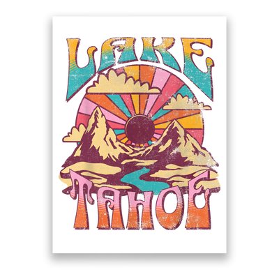 Lake Tahoe California Nature Hiking Mountains Outdoors Retro Poster