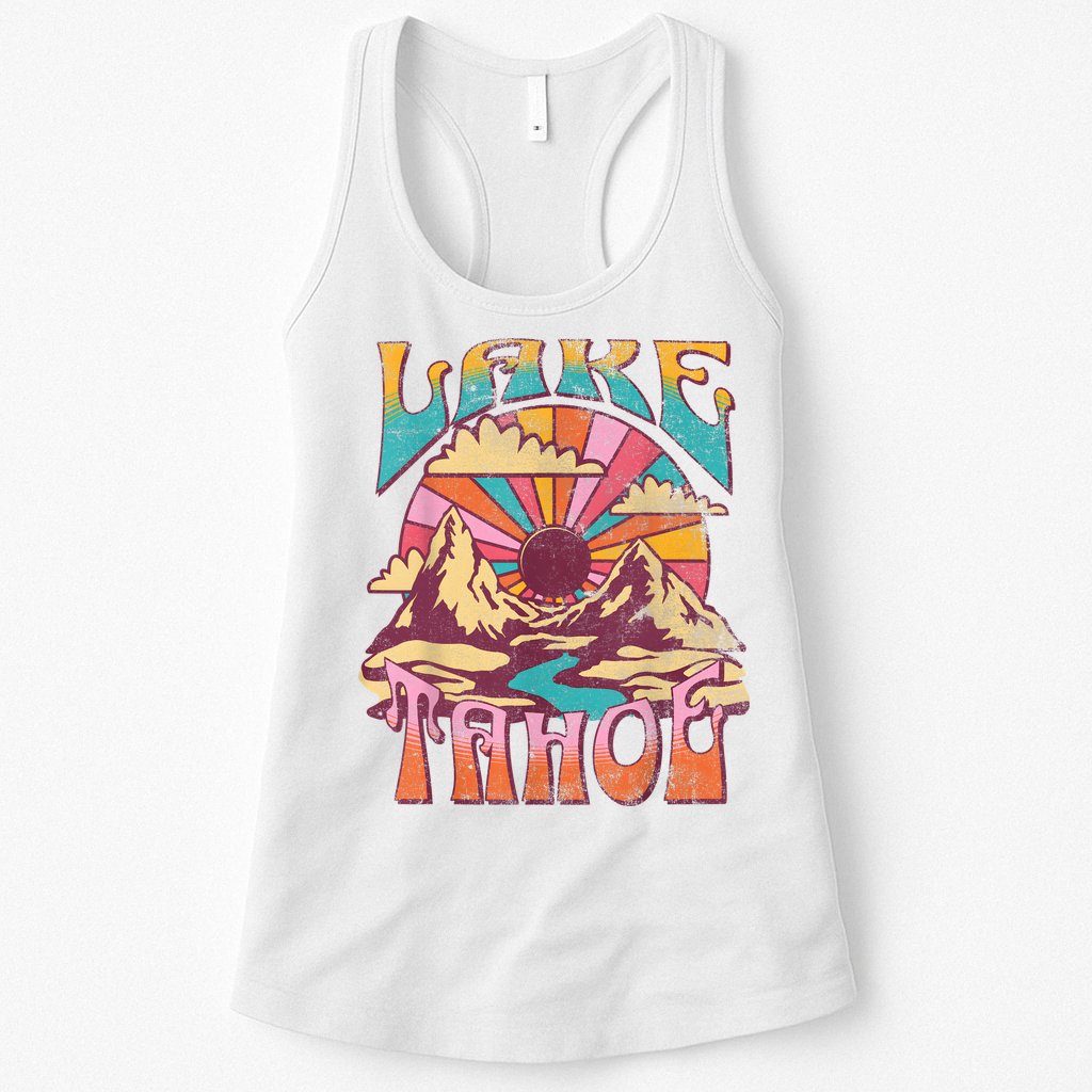 Lake Tahoe California Nature Hiking Mountains Outdoors Retro Womens Tank Top