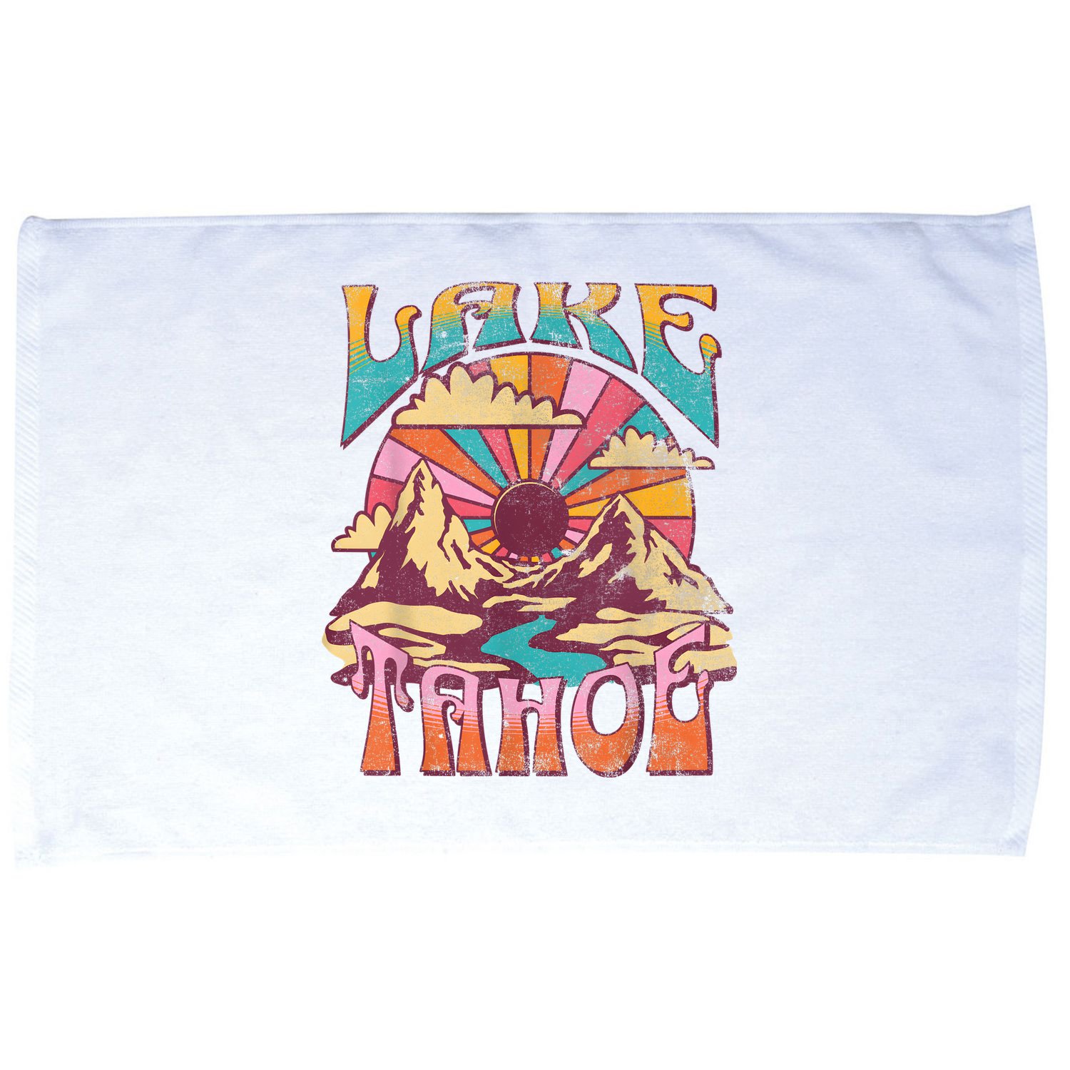 Lake Tahoe California Nature Hiking Mountains Outdoors Retro Microfiber Hand Towel