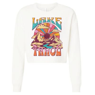 Lake Tahoe California Nature Hiking Mountains Outdoors Retro Cropped Pullover Crew