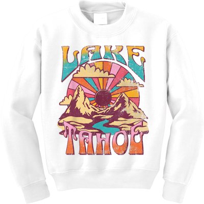 Lake Tahoe California Nature Hiking Mountains Outdoors Retro Kids Sweatshirt