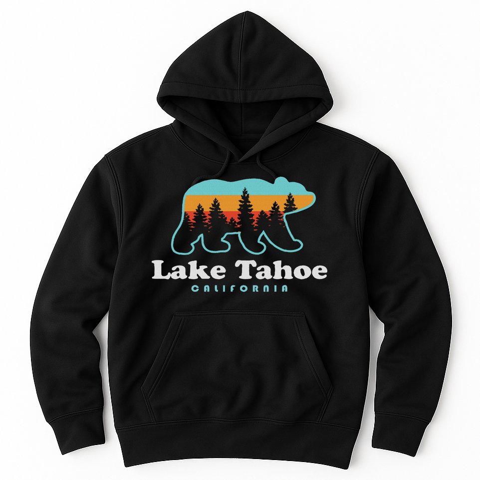 Lake Tahoe California Bear Mountains Hiking Hoodie