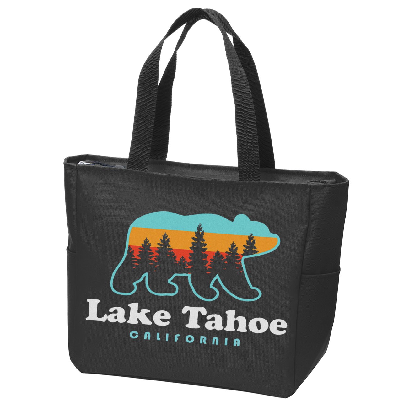 Lake Tahoe California Bear Mountains Hiking Zip Tote Bag