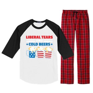 Liberal Tears Cold Beers 2020 Election Trump Republican Gift Funny Gift Raglan Sleeve Pajama Set