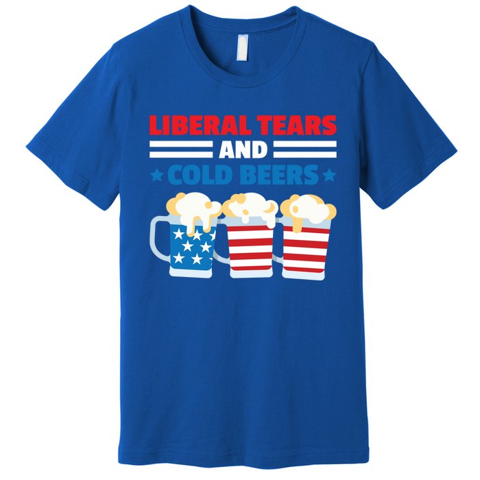 Liberal Tears Cold Beers 2020 Election Trump Republican Gift Funny Gift Premium T-Shirt