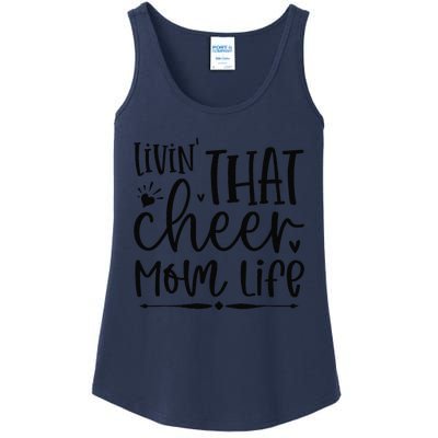 Livin That Cheer Mom Life Birthday For Mom Mothers Day Ladies Essential Tank