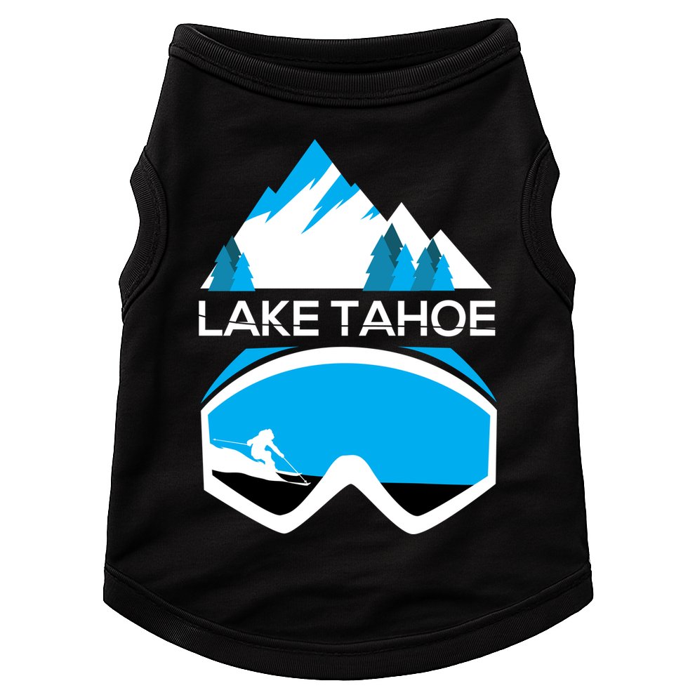 Lake Tahoe California Gift Ski Goggles Skiing Gift Clothes Doggie Tank