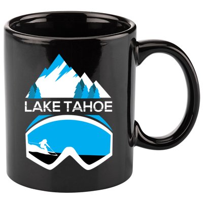 Lake Tahoe California Gift Ski Goggles Skiing Gift Clothes 11oz C Handle Ceramic Mug