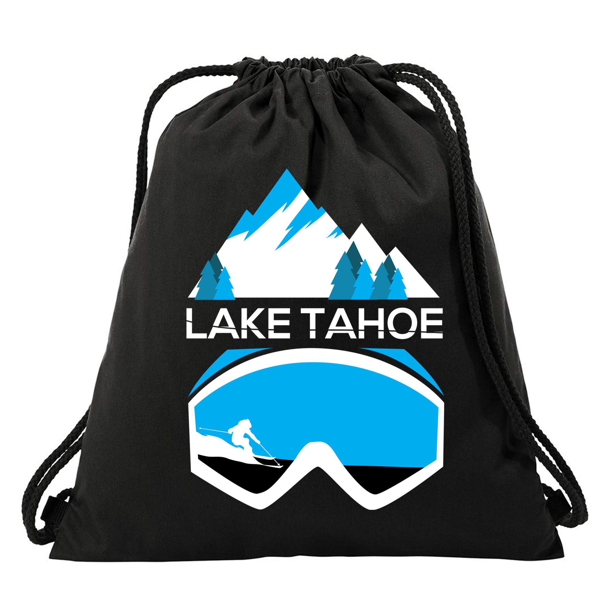 Lake Tahoe California Gift Ski Goggles Skiing Gift Clothes Drawstring Bag