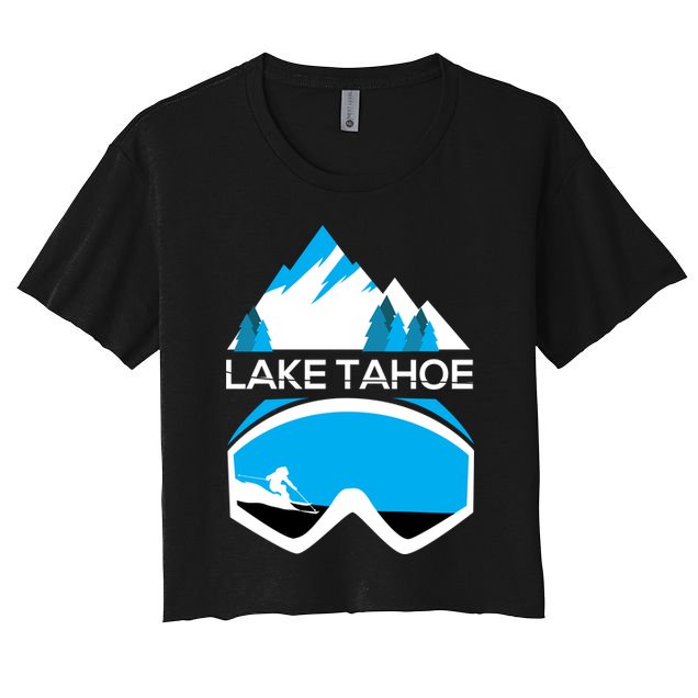 Lake Tahoe California Gift Ski Goggles Skiing Gift Clothes Crop Top