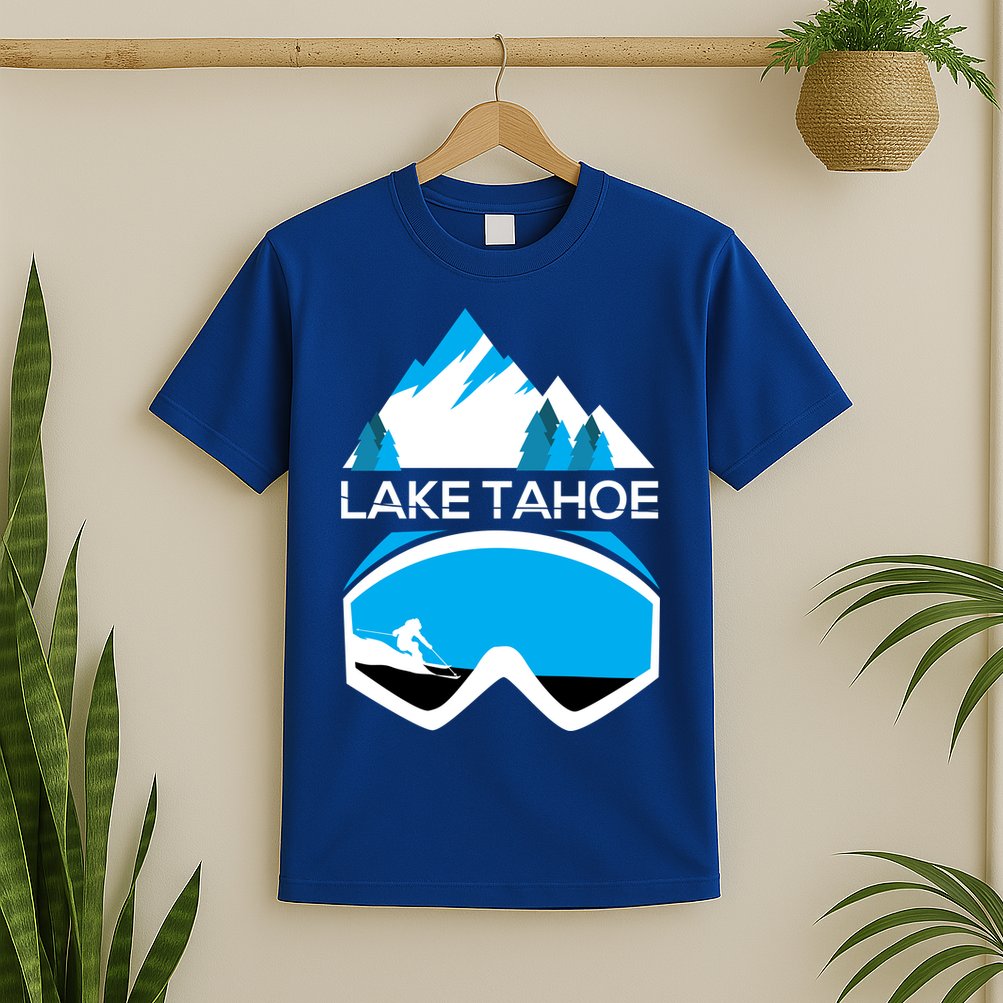 Lake Tahoe California Gift Ski Goggles Skiing Gift Clothes T-Shirt