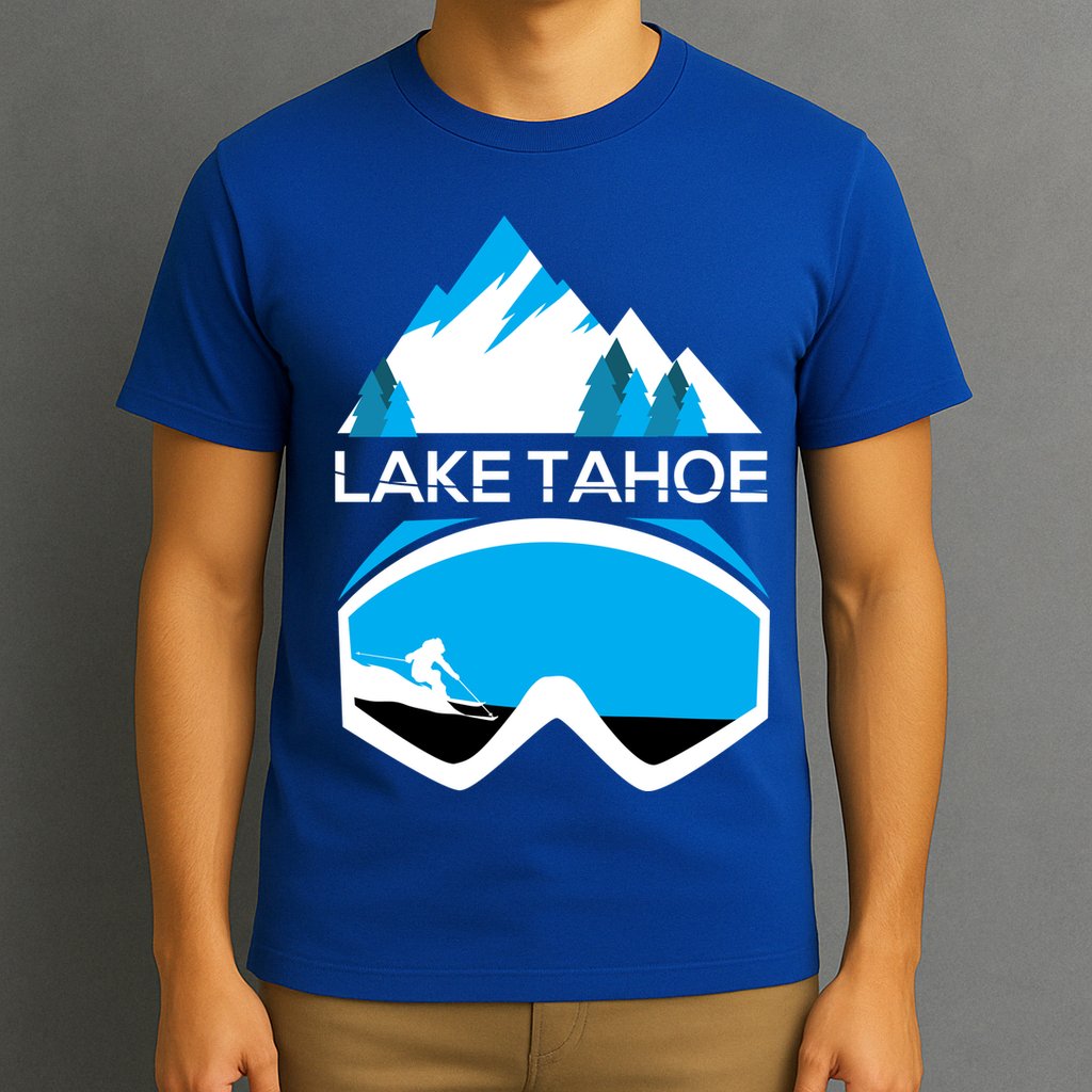 Lake Tahoe California Gift Ski Goggles Skiing Gift Clothes T-Shirt