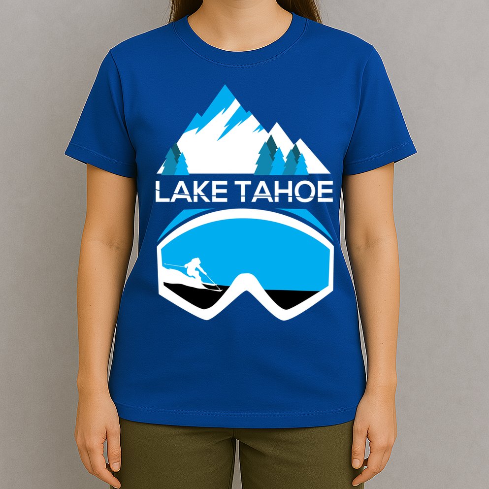 Lake Tahoe California Gift Ski Goggles Skiing Gift Clothes T-Shirt