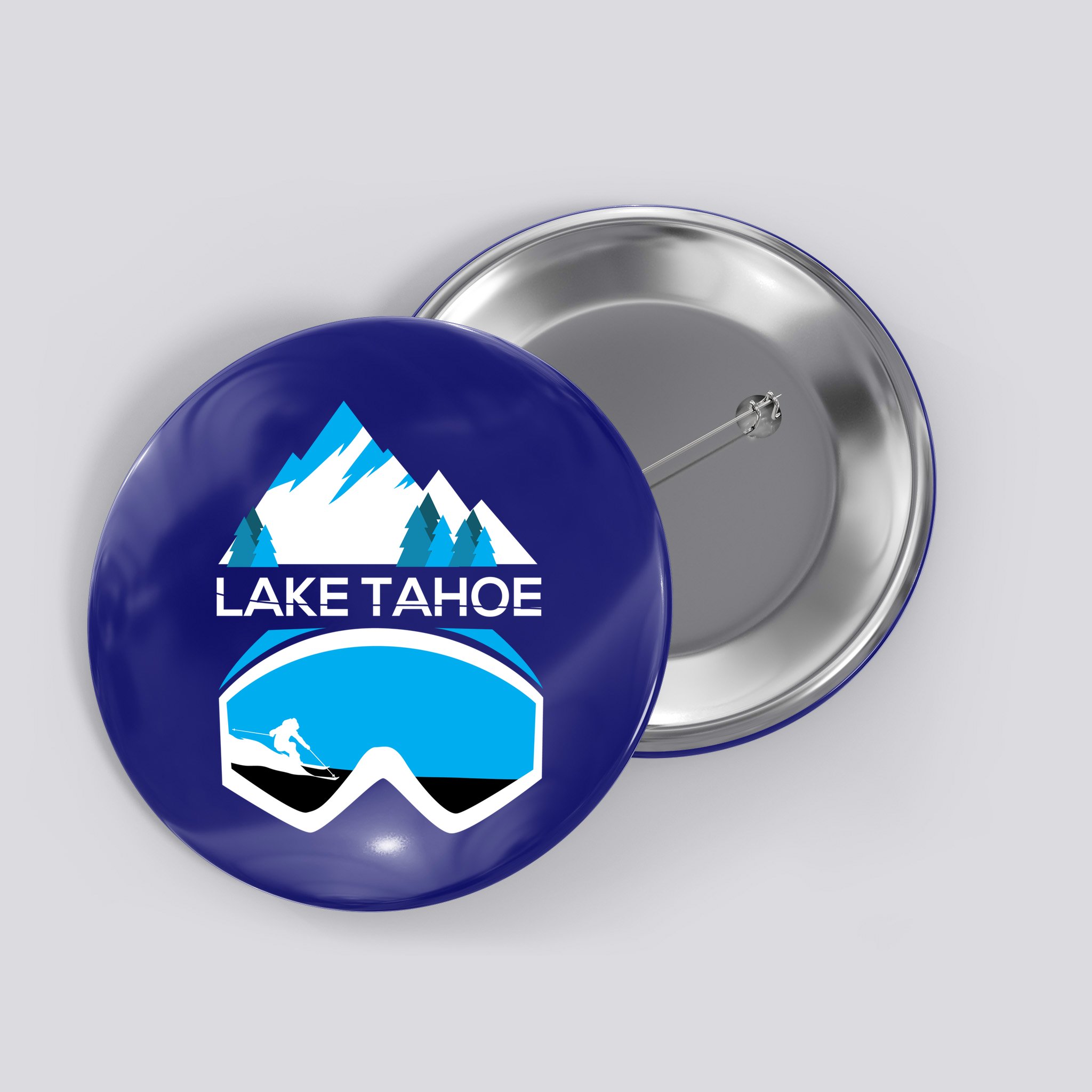 Lake Tahoe California Gift Ski Goggles Skiing Gift Clothes Button