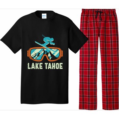 Lake Tahoe California Retro Vintage Skiing And Snowboarding Great Gift Pajama Set