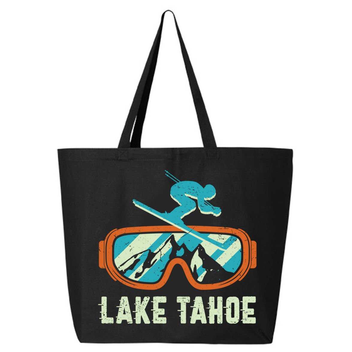 Lake Tahoe California Retro Vintage Skiing And Snowboarding Great Gift 25L Jumbo Tote