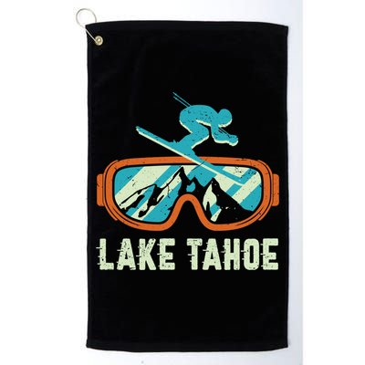 Lake Tahoe California Retro Vintage Skiing And Snowboarding Great Gift Golf Towel